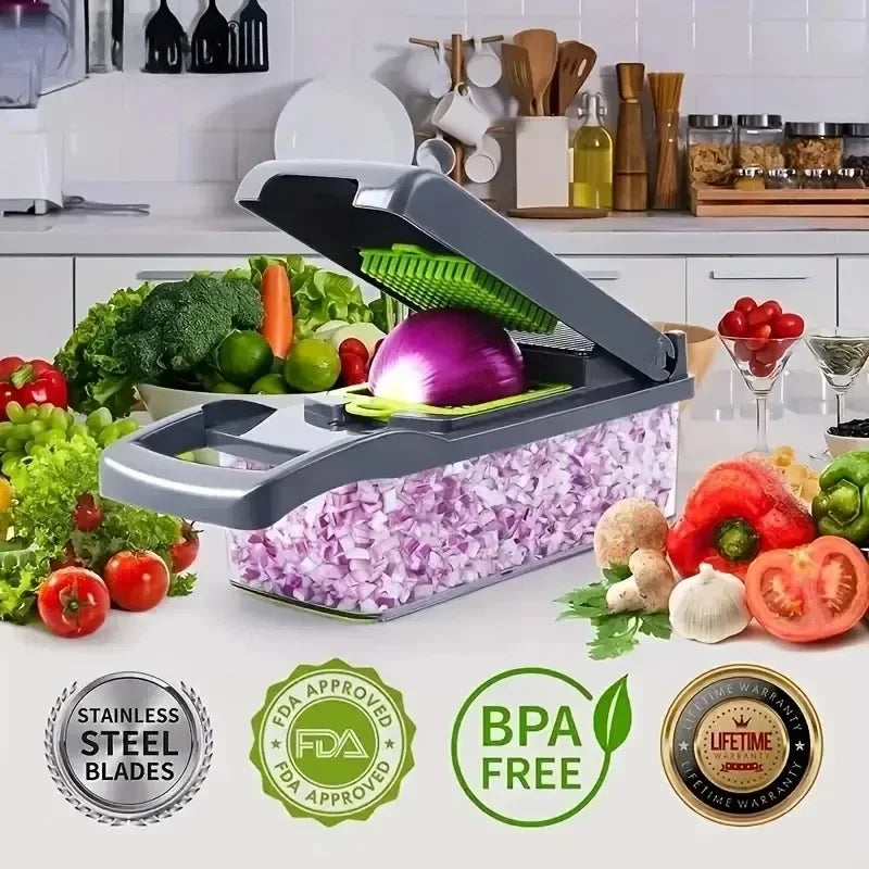 Verstelbare mandoline-voedselsnijder voor keuken, ultrascherpe groentesnijder met V-mes met container kopen vanaf een prijs van 20 Verstelbare mandoline-voedselsnijder voor keuken, ultrascherpe groentesnijder met V-mes met container kopen vanaf een prijs van 20